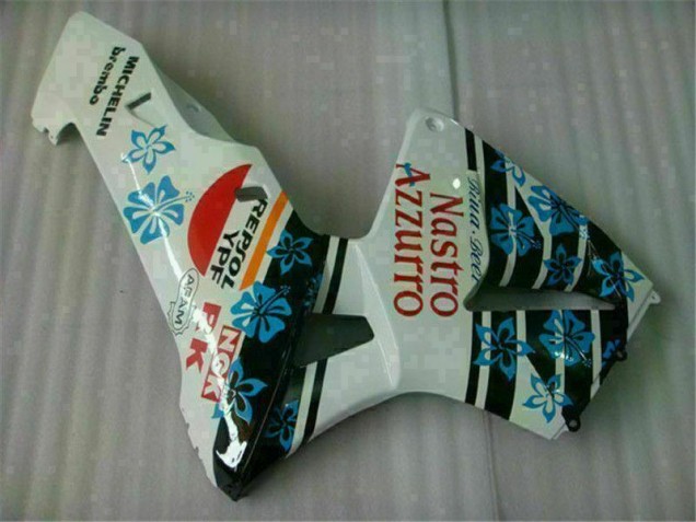 05-06 White Blue Nastro Azzurro 46 CBR600RR Motorcycle Fairing 05-06 White Blue Nastro Azzurro 46 CBR600RR Motorcycle Fairing