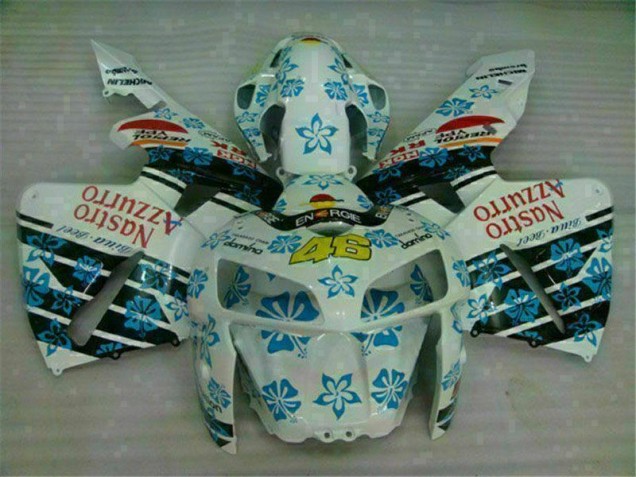 05-06 White Blue Nastro Azzurro 46 CBR600RR Motorcycle Fairing 05-06 White Blue Nastro Azzurro 46 CBR600RR Motorcycle Fairing