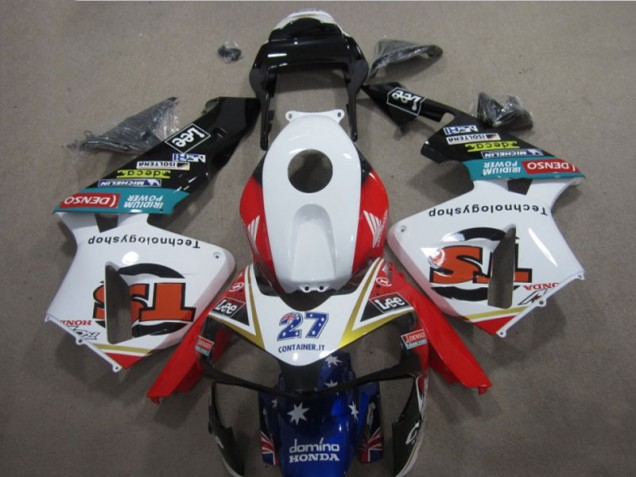 05-06 White Red Blue Lee 27 CBR600RR Motorcycle Fairings 05-06 White Red Blue Lee 27 CBR600RR Motorcycle Fairings