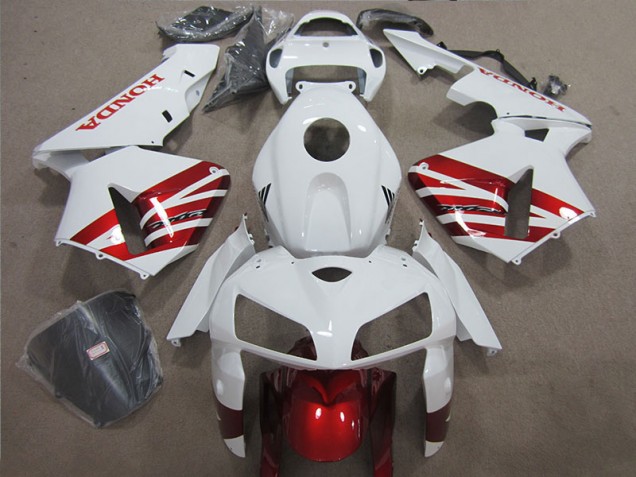 05-06 White Red CBR600RR Motorcycle Fairings 05-06 White Red CBR600RR Motorcycle Fairings
