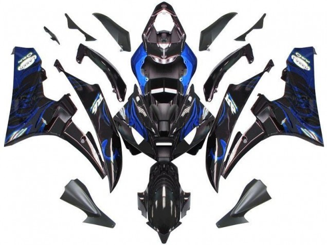 06-07 Black Blue Flame YZF R6 Motorcycle Fairings 06-07 Black Blue Flame YZF R6 Motorcycle Fairings