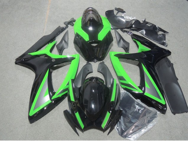 06-07 Black Green GSXR 600 Motorcycle Fairing 06-07 Black Green GSXR 600 Motorcycle Fairing