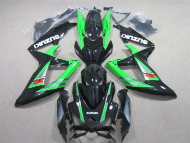 06-07 Black Green GSXR 600 Motorcycle Fairings