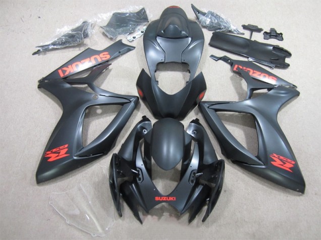 06-07 Black Red Decal GSXR 600 Motorcycle Fairings 06-07 Black Red Decal GSXR 600 Motorcycle Fairings