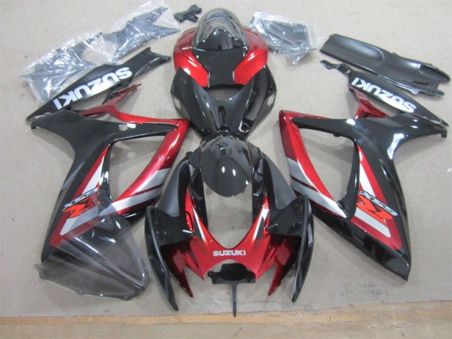 06-07 Black Red GSXR 600 Motorcycle Bodywork 06-07 Black Red GSXR 600 Motorcycle Bodywork