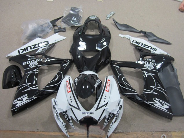 06-07 Black White Corona Extra Motul GSXR 600 Motorcycle Fairings 06-07 Black White Corona Extra Motul GSXR 600 Motorcycle Fairings