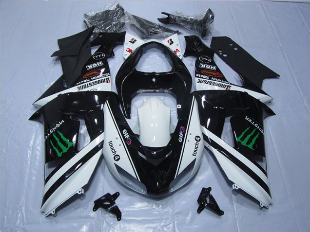 06-07 Black White Touch4 Monster ZX10R Motorcycle Fairings 06-07 Black White Touch4 Monster ZX10R Motorcycle Fairings