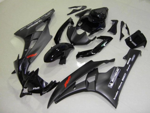 06-07 Black YZF R6 Motorcycle Fairing Kits & Plastic