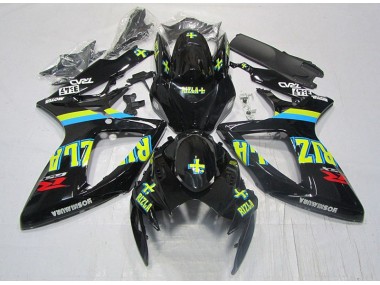 06-07 Black Yellow Rizla GSXR 600 Motorcycle Fairings