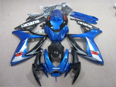06-07 Blue Black White GSXR 600 Motorcycle Fairings