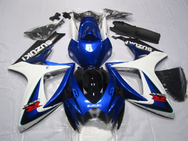 06-07 Blue White GSXR 600 Motorcycle Fairing 06-07 Blue White GSXR 600 Motorcycle Fairing