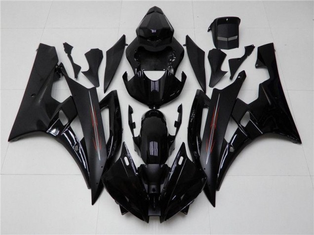 06-07 Glossy Matte Black YZF R6 Motorcycle Fairings 06-07 Glossy Matte Black YZF R6 Motorcycle Fairings