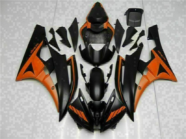 06-07 Orange Black YZF R6 Motorcycle Fairings 06-07 Orange Black YZF R6 Motorcycle Fairings