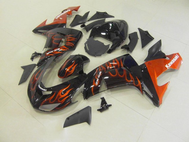 06-07 Orange Flame ZX10R Motorcycle Fairings 06-07 Orange Flame ZX10R Motorcycle Fairings