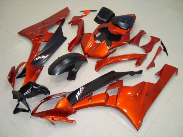 06-07 Orange Matte Black YZF R6 Motorcycle Fairing 06-07 Orange Matte Black YZF R6 Motorcycle Fairing