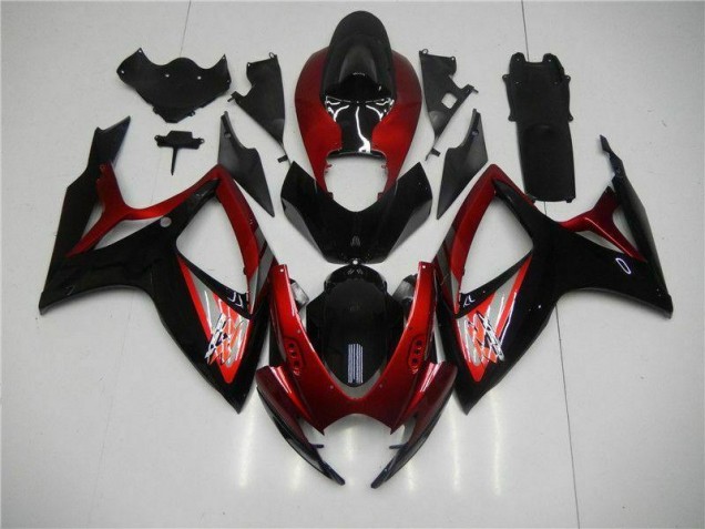 06-07 Red Black GSXR 600/750 Motorcycle Fairings 06-07 Red Black GSXR 600/750 Motorcycle Fairings