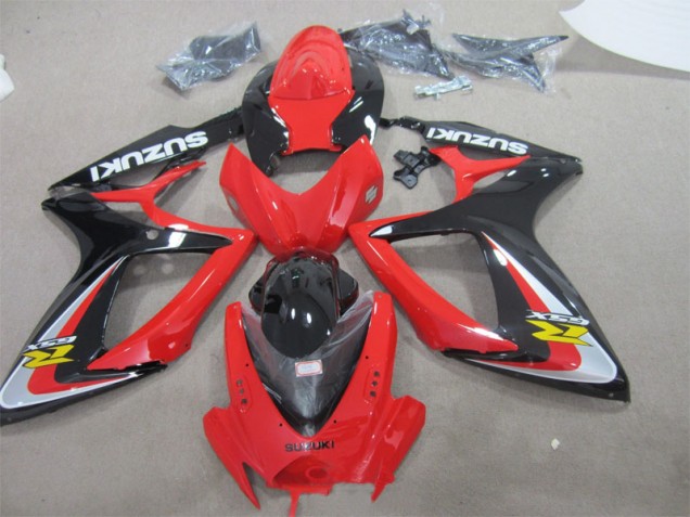 06-07 Red Black GSXR 600 Motorcycle Fairing 06-07 Red Black GSXR 600 Motorcycle Fairing