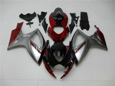 06-07 Red Silver GSXR 600/750 Motorcycle Fairings