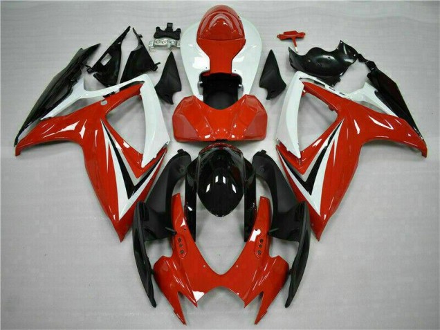 06-07 Red White GSXR 600/750 Motorcycle Fairing 06-07 Red White GSXR 600/750 Motorcycle Fairing