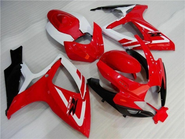 06-07 Red White GSXR 600/750 Motorcycle Fairings 06-07 Red White GSXR 600/750 Motorcycle Fairings