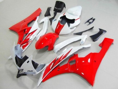 06-07 Red White YZF R6 Motorcycle Fairing Kits & Plastic