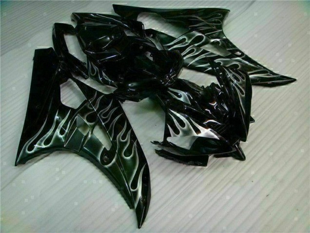 06-07 Silver Flame Black YZF R6 Motorcycle Fairings