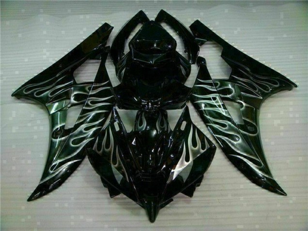 06-07 Silver Flame Black YZF R6 Motorcycle Fairings