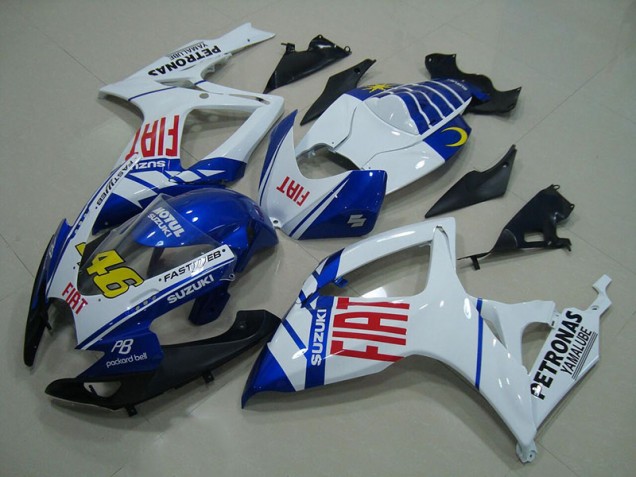 06-07 White Blue Fiat 46 GSXR 750 Motorcycle Fairings