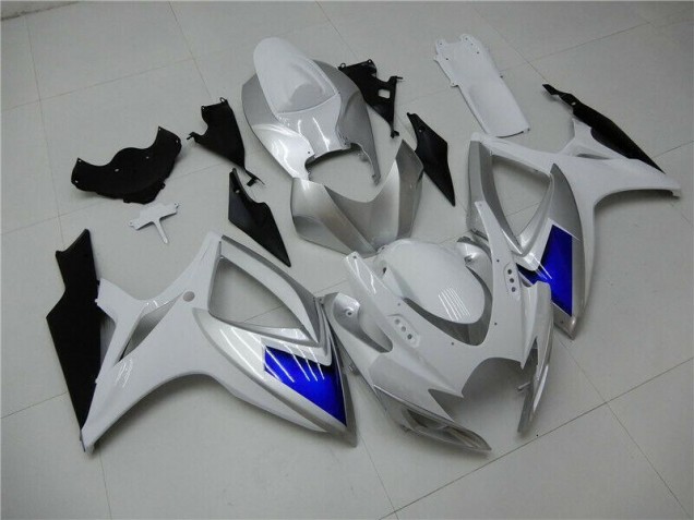 06-07 White Blue GSXR 600/750 Motorcycle Fairing 06-07 White Blue GSXR 600/750 Motorcycle Fairing
