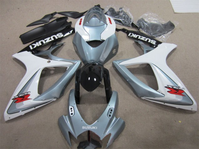 06-07 White Grey GSXR 600 Motorcycle Fairings