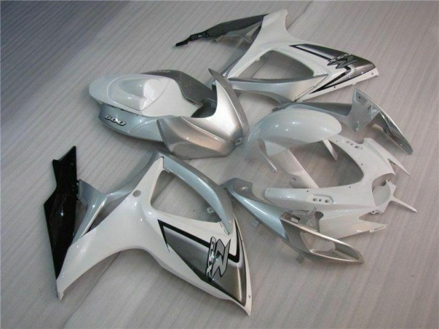 06-07 White Silver GSXR 600/750 Motorcycle Fairing 06-07 White Silver GSXR 600/750 Motorcycle Fairing