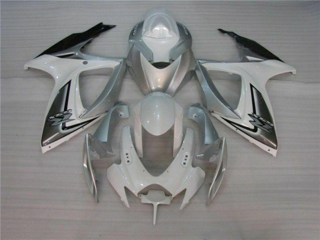 06-07 White Silver GSXR 600/750 Motorcycle Fairing 06-07 White Silver GSXR 600/750 Motorcycle Fairing