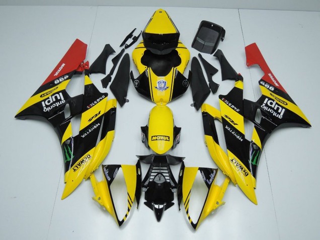 06-07 Yellow Black Monster YZF R6 Motorcycle Fairings 06-07 Yellow Black Monster YZF R6 Motorcycle Fairings