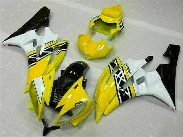 06-07 Yellow White Black YZF R6 Motorcycle Fairing 06-07 Yellow White Black YZF R6 Motorcycle Fairing