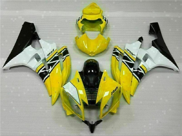 06-07 Yellow White Black YZF R6 Motorcycle Fairing 06-07 Yellow White Black YZF R6 Motorcycle Fairing