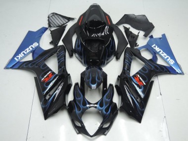 07-08 Black Blue Flame GSXR 1000 Motorcycle Fairings