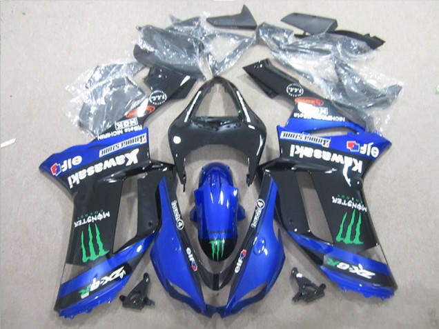 07-08 Black Blue Green Monster ZX6R Motorcycle Fairings 07-08 Black Blue Green Monster ZX6R Motorcycle Fairings