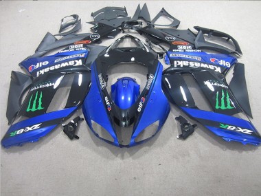 07-08 Black Blue Monster ZX6R Motorcycle Fairings