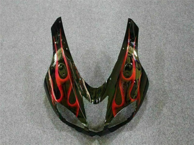 07-08 Black Red Flame ZX6R Motorcycle Fairings