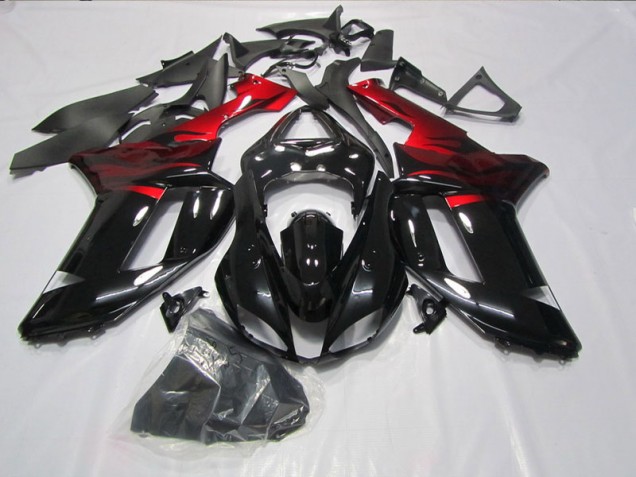 07-08 Black Red ZX6R Motorcycle Fairings 07-08 Black Red ZX6R Motorcycle Fairings