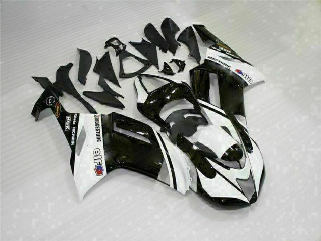 07-08 Black White ZX6R Motorcycle Fairing 07-08 Black White ZX6R Motorcycle Fairing
