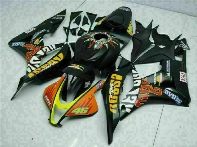 07-08 Black Yellow Repsol 46 CBR600RR Motorcycle Fairings 07-08 Black Yellow Repsol 46 CBR600RR Motorcycle Fairings