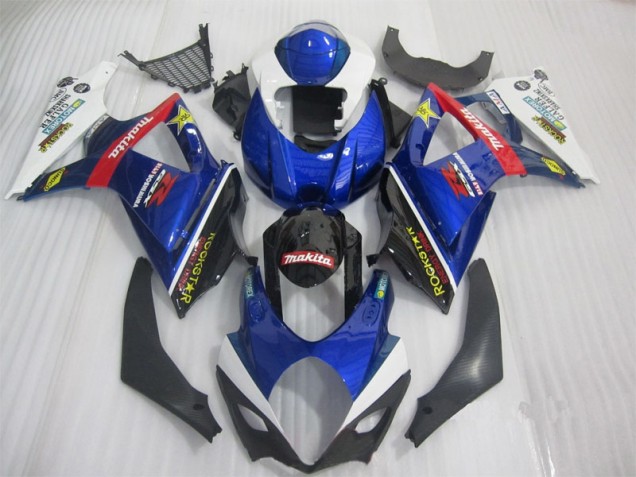 07-08 Blue Black Rockstar GSXR 1000 Motorcycle Fairings 07-08 Blue Black Rockstar GSXR 1000 Motorcycle Fairings