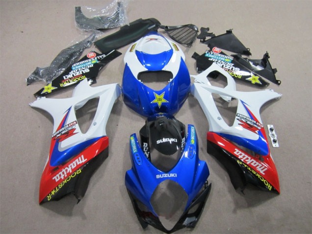 07-08 Blue White Rockstar GSXR 1000 Motorcycle Fairings 07-08 Blue White Rockstar GSXR 1000 Motorcycle Fairings