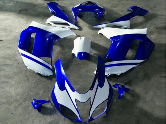 07-08 Blue White ZX6R Motorcycle Fairings 07-08 Blue White ZX6R Motorcycle Fairings