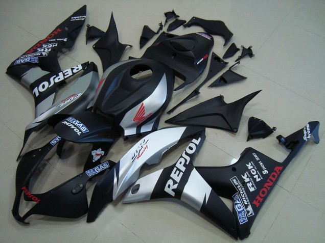 07-08 Matte Black Silver Repsol CBR600RR Motorcycle Fairings 07-08 Matte Black Silver Repsol CBR600RR Motorcycle Fairings