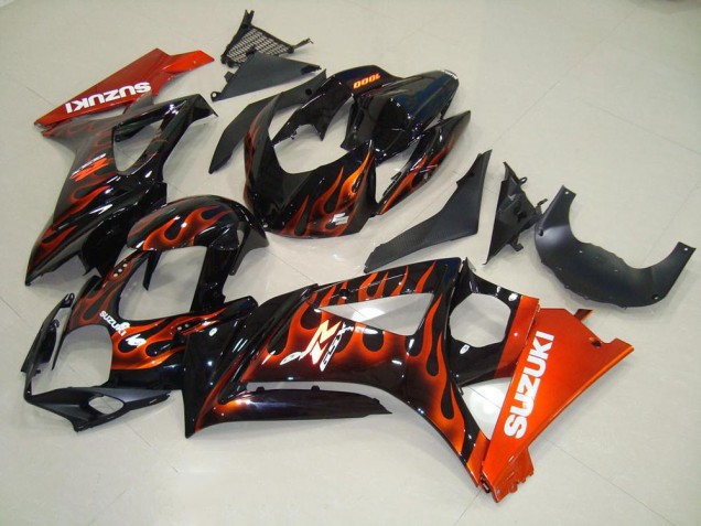 07-08 Orange Flame GSXR 1000 Motorcycle Fairings 07-08 Orange Flame GSXR 1000 Motorcycle Fairings