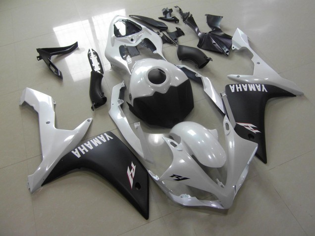 07-08 Pearl White Matte Black YZF R1 Motorcycle Fairings