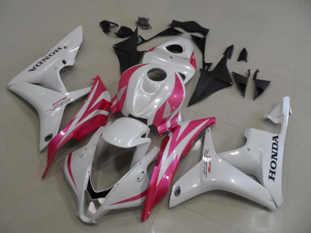 07-08 Pearl White with Pink CBR600RR Motorcycle Fairings 07-08 Pearl White with Pink CBR600RR Motorcycle Fairings