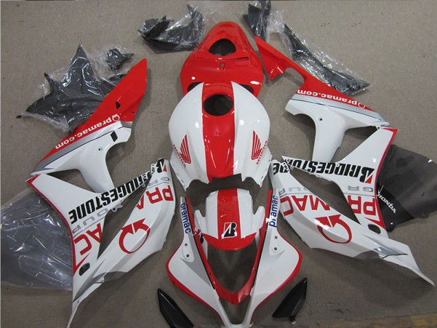 07-08 Red White CBR600RR Motorcycle Fairing 07-08 Red White CBR600RR Motorcycle Fairing